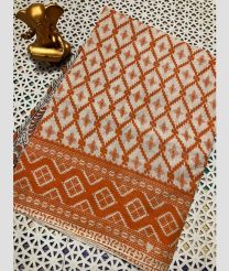 brown colour mangalagiri cotton sarees with All Over Printing design