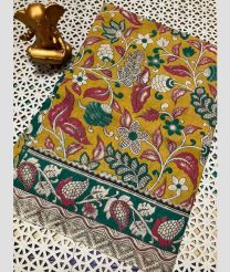 olive colour mangalagiri cotton sarees with All Over Printing design