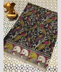 charcoal and magenta colour mangalagiri cotton sarees with All Over Printing design