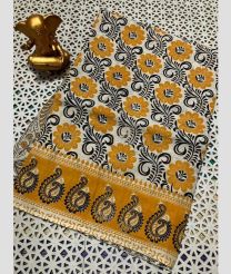 olive and gray colour mangalagiri cotton sarees with All Over Printing design