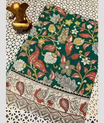 green colour mangalagiri cotton sarees with All Over Printing design