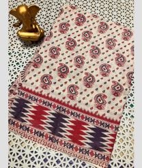 pink colour mangalagiri cotton sarees with All Over Printing design