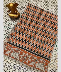 coral colour mangalagiri cotton sarees with All Over Printing design