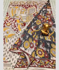 gray and charcoal colour mangalagiri cotton sarees with All Over Printing design