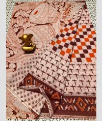 pink colour mangalagiri cotton sarees with All Over Printing design