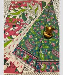 magenata and cyan blue colour mangalagiri cotton sarees with All Over Printing design