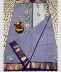 light violet colour mangalagiri cotton sarees with All Over Printing design