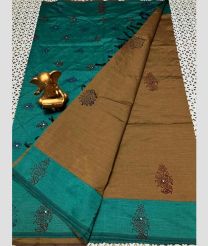 blue and gray colour mangalagiri cotton sarees with Plain design