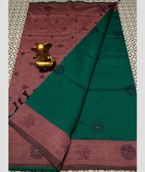 blue and magenta colour mangalagiri cotton sarees with Plain design