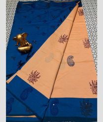 blue and pink colour mangalagiri cotton sarees with Plain design