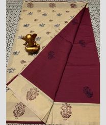 pink and purple colour mangalagiri cotton sarees with Plain design