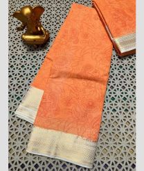 pink colour mangalagiri cotton sarees with All Over Printing design