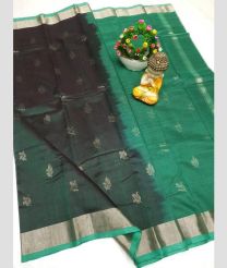 Pine Green and Mint Green mangalagiri pattu sarees with Kaddy Border design