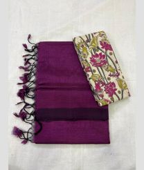 Plum velvet and Cream mangalagiri pattu sarees with Plain design