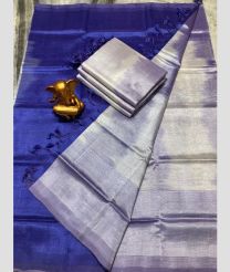 Navy Blue and Lite Grey mangalagiri pattu sarees with Half and Half design