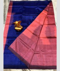 Royal Blue and Bean Red mangalagiri pattu sarees with Half and Half design