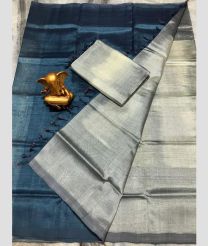 Drk Grey and Cream mangalagiri pattu sarees with Half and Half design