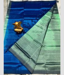 Blue and Aquamarine mangalagiri pattu sarees with Half and Half design