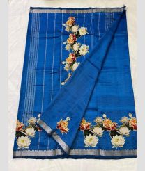 Blue and Silver mangalagiri pattu sarees with Jari Border design