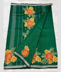 Dark Green and Silver mangalagiri pattu sarees with Jari Border design