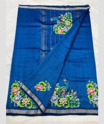 Lite Blue and Silver mangalagiri pattu sarees with Jari Border design