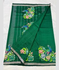 Elf Green and Silver mangalagiri pattu sarees with Jari Border design
