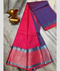 Pink and Purple Blue mangalagiri pattu sarees with All over Checks design