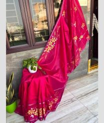 Pink mangalagiri pattu sarees with All over Buttas design