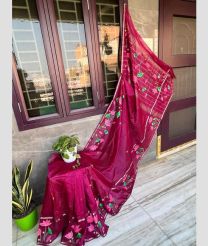 Purple Lily mangalagiri pattu sarees with All over Buttas design