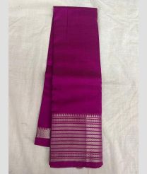 Magenta and Silver mangalagiri pattu sarees with Plain design