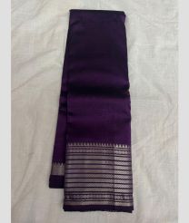 Plum Purple and Silver mangalagiri pattu sarees with Plain design