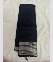Black and Silver mangalagiri pattu sarees with Plain design