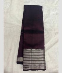 Black Bean and Silver mangalagiri pattu sarees with Plain design