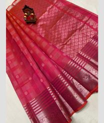 crimson colour mangalagiri pattu sarees with Kanchi Border design