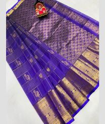 brown and blue colour mangalagiri pattu sarees with Kanchi Border design