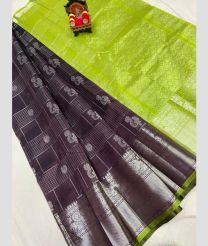 light green and silver colour mangalagiri pattu sarees with Kanchi Border design