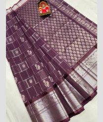 silver and maroon colour mangalagiri pattu sarees with Kanchi Border design