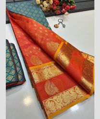 crimson red colour mangalagiri pattu sarees with All over Buttas design