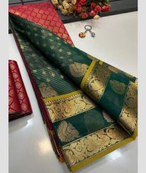 teal colour mangalagiri pattu sarees with All over Buttas design