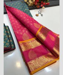 funchsia colour mangalagiri pattu sarees with All over Buttas design
