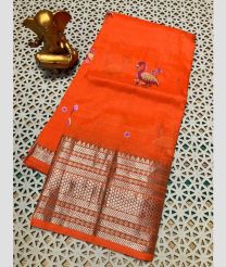 red colour mangalagiri pattu sarees with Kanchi Border design