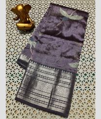 plum colour mangalagiri pattu sarees with Kanchi Border design