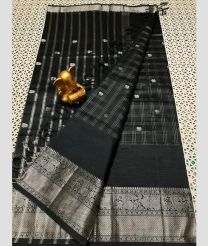 black colour mangalagiri pattu sarees with Kanchi Border design