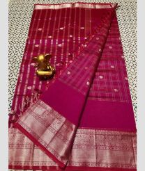 purple colour mangalagiri pattu sarees with Kanchi Border design