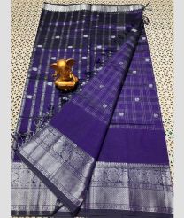 violet colour mangalagiri pattu sarees with Kanchi Border design