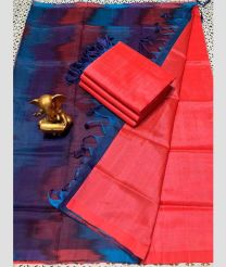 pink and blue colour mangalagiri pattu sarees with Plain design