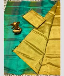 mustard and cyan colour mangalagiri pattu sarees with Plain design