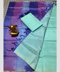 light green and violet colour mangalagiri pattu sarees with Plain design
