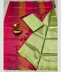 olive green and brown colour mangalagiri pattu sarees with Plain design
