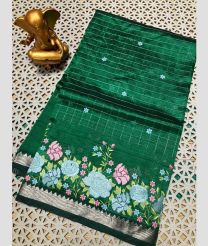 green colour mangalagiri pattu sarees with All over Checks design